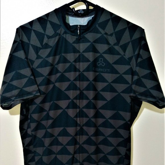 Men's Ceroti Cycling Jersey Full Zip Medium/Large S/S Back Pockets Reflective - Picture 1 of 7